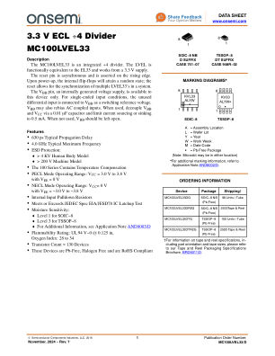 MC100LVEL33 datasheet cover page