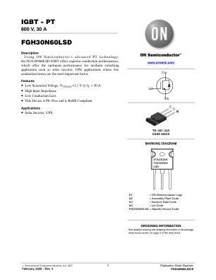 FGH30N60LSD 数据手册首页