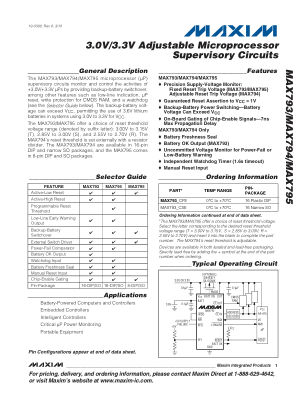 MAX793-MAX795T datasheet cover page