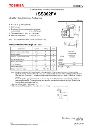 1SS362FV datasheet cover page