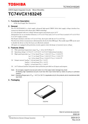 TC74VCX163245 datasheet cover page