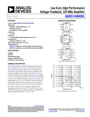 AD8057 数据手册首页