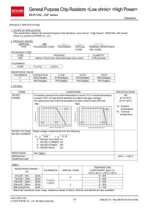 MCR100LJQPJL 数据手册首页