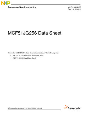 MCF51JG256 datasheet cover page