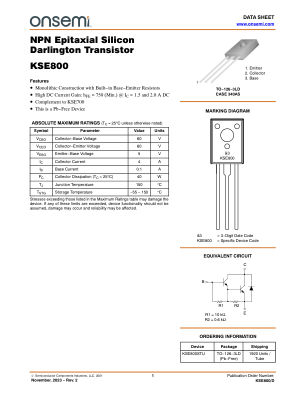 KSE800 datasheet cover page