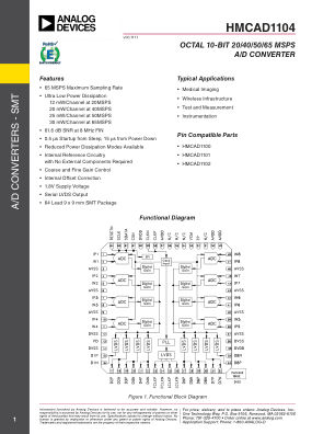 HMCAD1104 数据手册首页