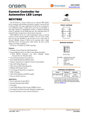 NCV7692 datasheet cover page