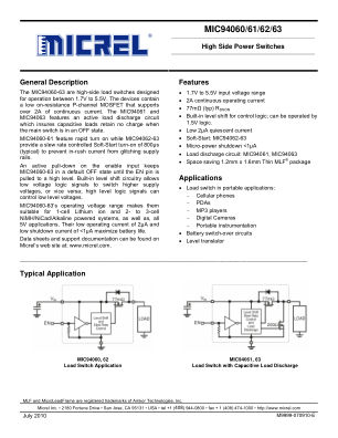 MIC94060YC6-TR datasheet cover page