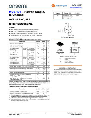 NTMFS5C468NL datasheet cover page