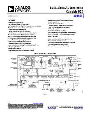 AD9854 数据手册首页