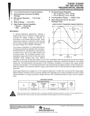 TLE2426 datasheet cover page