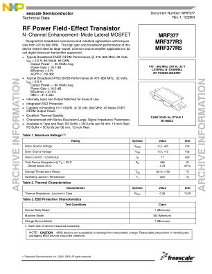 MRF377 datasheet cover page