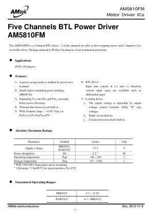 AM5810FM 数据手册首页