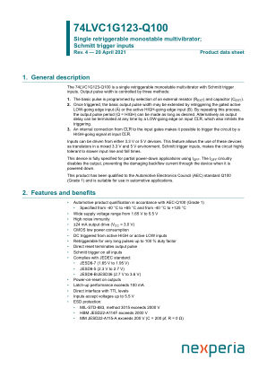 74LVC1G123DC-Q100125 datasheet cover page
