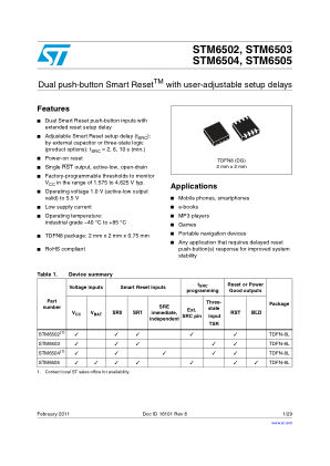 STM6503 数据手册首页