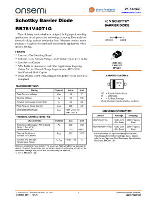 RB751V40T1 数据手册首页