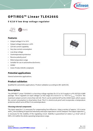 TLE4266 datasheet cover page