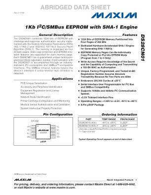 DS28CN01 datasheet cover page