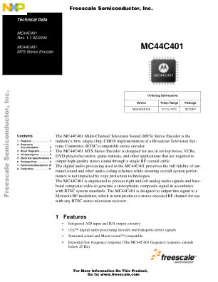 MC44C401 datasheet cover page