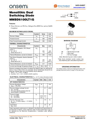 MMBD6100LT1 datasheet cover page