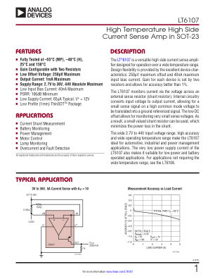 LT6107 datasheet cover page