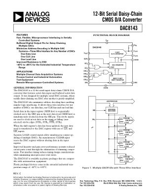 DAC8143 datasheet cover page
