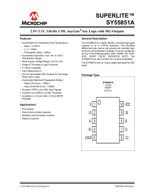 SY55851AUKG datasheet cover page