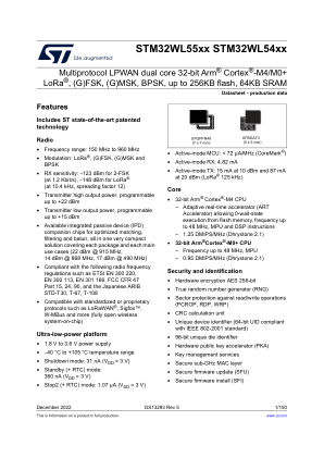 STM32WL55CC datasheet cover page