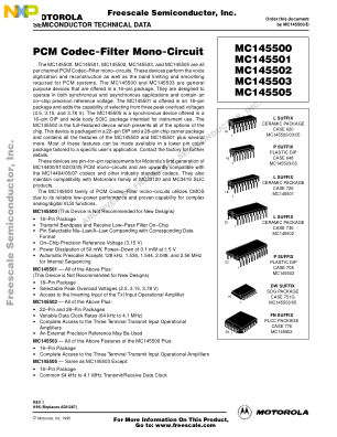 MC145500 datasheet cover page