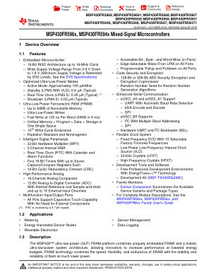 MSP430FR59691 datasheet cover page