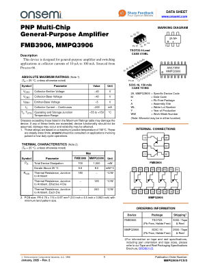 MMPQ3906-FCS datasheet cover page