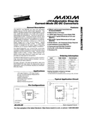 MAX731-MAX752 数据手册首页