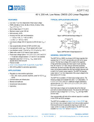 ADP7142 datasheet cover page
