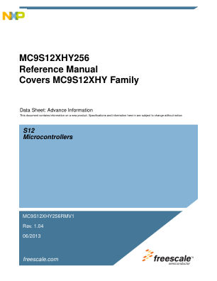 MC9S12XHY256RMV1 数据手册首页