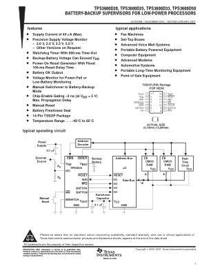 TPS3600 数据手册首页