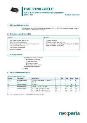 PMEG120G30ELPX datasheet cover page