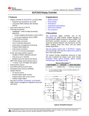 DLPC3432 datasheet cover page