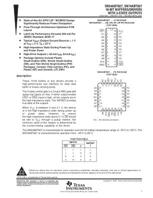 SN74ABT827 数据手册首页