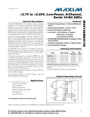 MAX148-MAX149 datasheet cover page