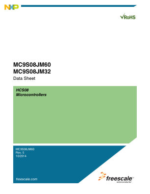 MC9S08JM60 datasheet cover page