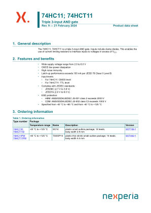 74HC11D datasheet cover page