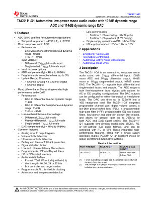 TAC5111-Q1 datasheet cover page