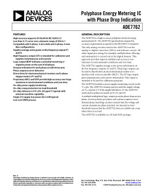 ADE7762 数据手册首页