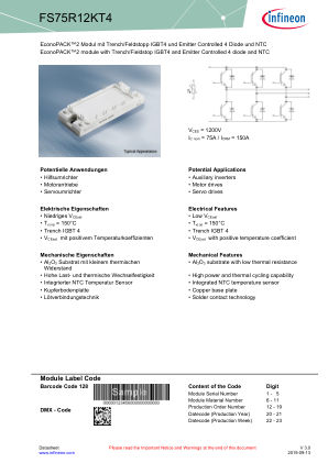 FS75R12KT4 datasheet cover page