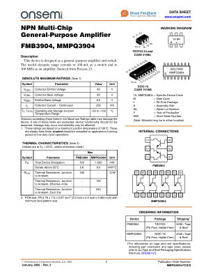 MMPQ3904-FCS datasheet cover page