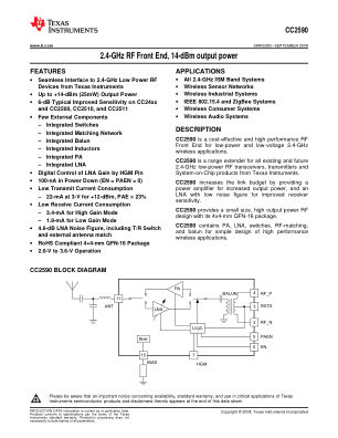 CC2590 datasheet cover page