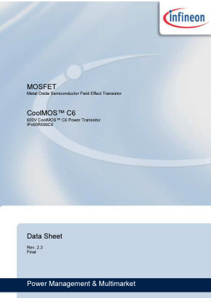 IPB60R099C6 datasheet cover page
