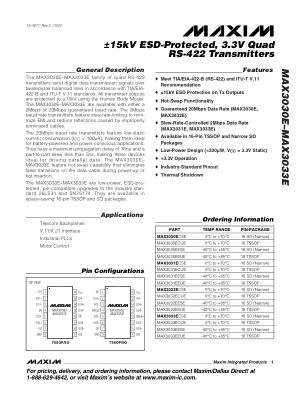 MAX3030E datasheet cover page