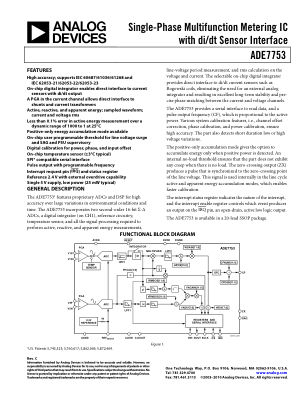 ADE7753 数据手册首页