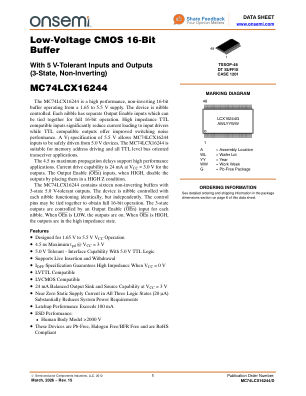 MC74LCX16244 datasheet cover page